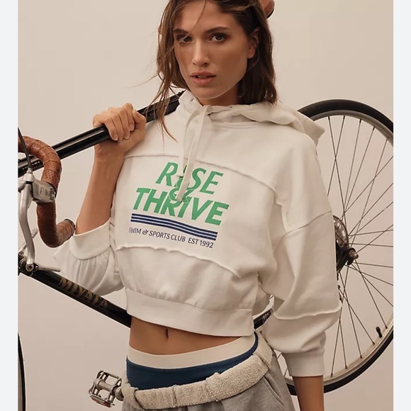 Anthropologie Tops - Anthropologie Daily Practice "Rise & Thrive" Cropped Hoodie - Size Large